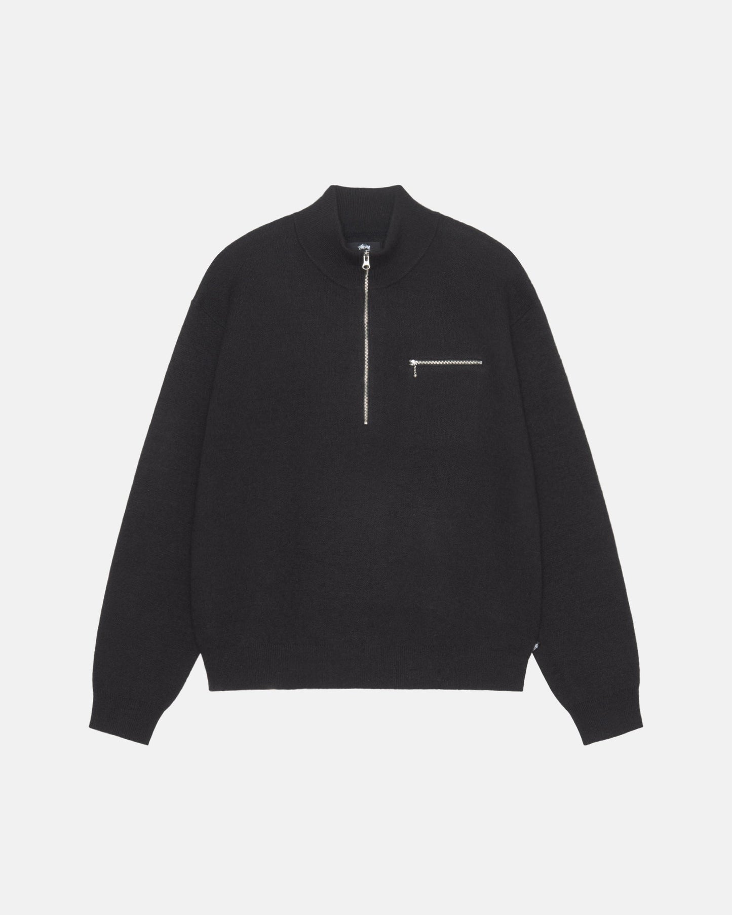 HALF ZIP MOCK NECK SWEATER